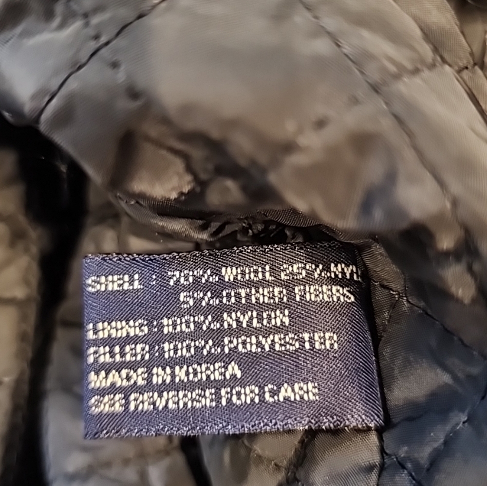 Structure Fleck Jacket Wool Quilt Lining Gray Full Zip Size X Large - Picture 3 of 4